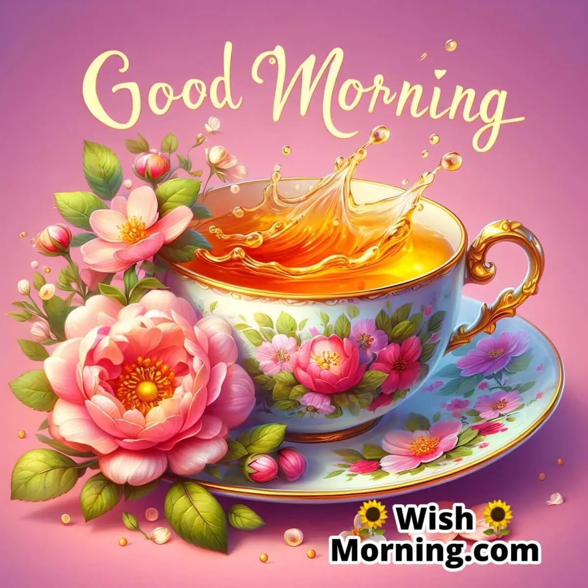 Good Morning Tea With Flower
