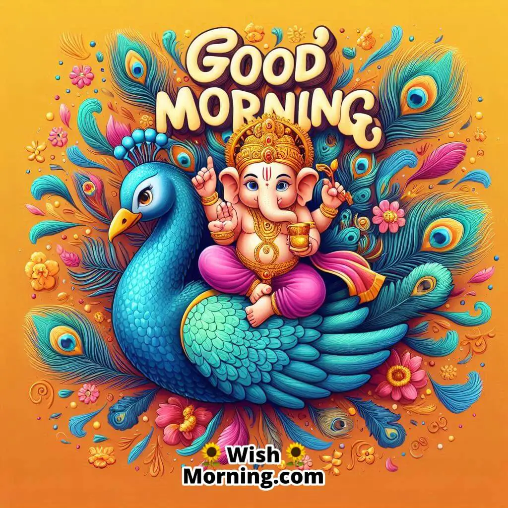 Morning Peacock Ride With Ganesha