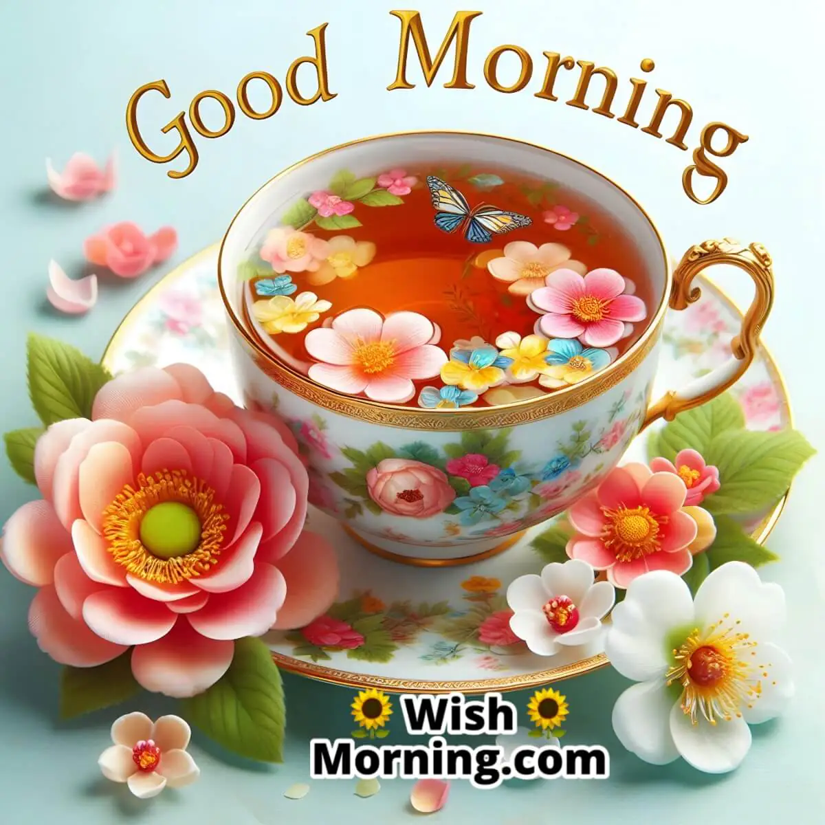Morning Tea With Beautiful Floral Decor