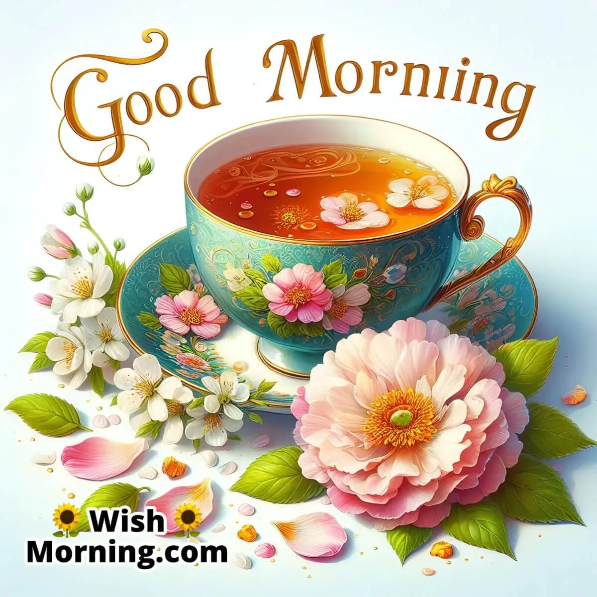 Morning Tea With Floral Decor