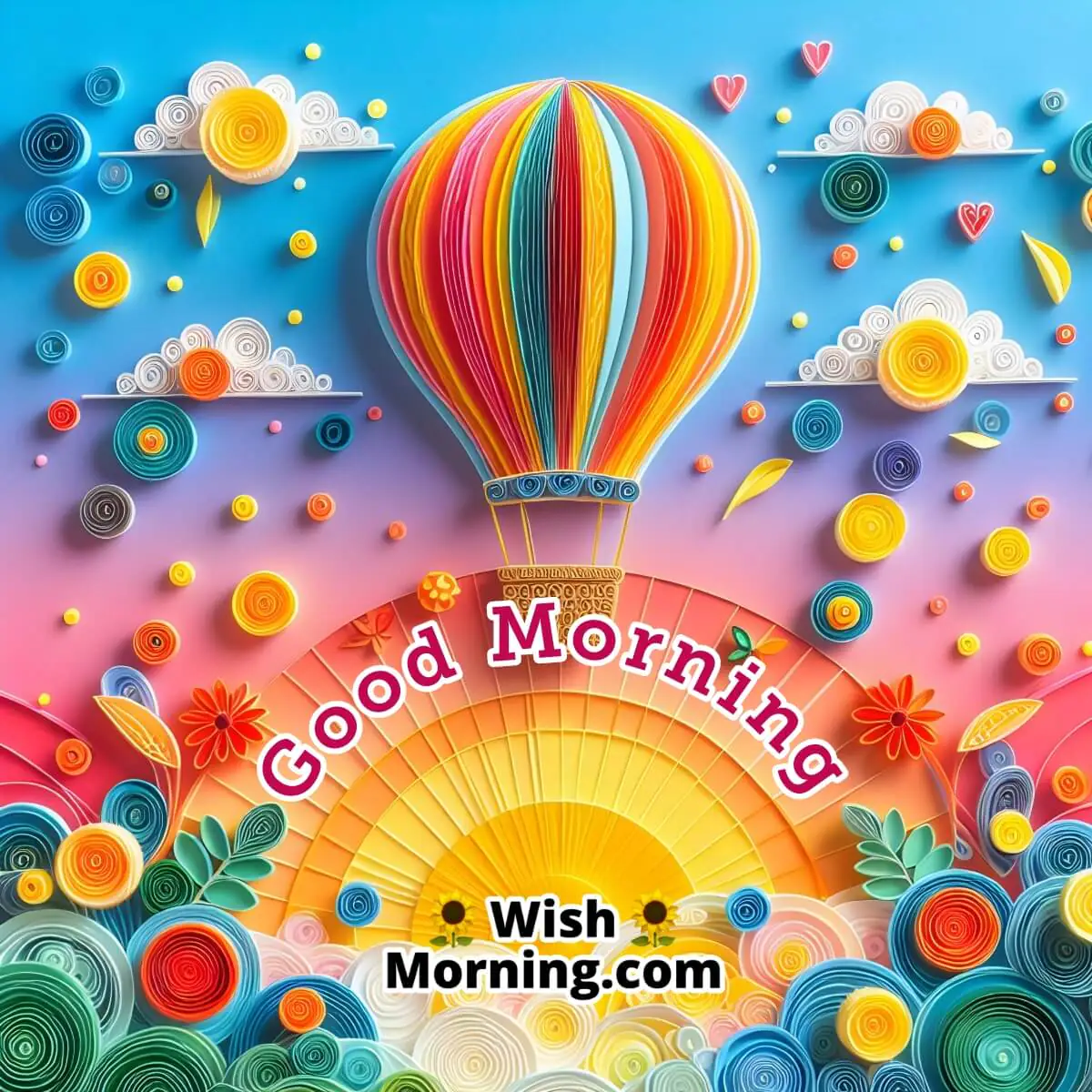 Quilling Art Good Morning Hot Balloon