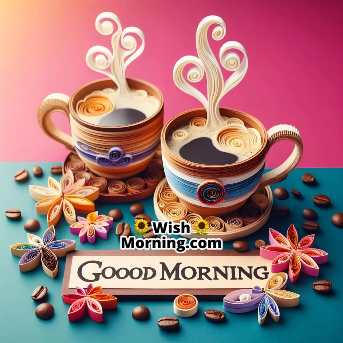 Quilling Art Good Morning Pic