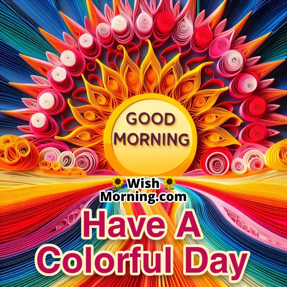 Stunning Quilling Art Good Morning Image
