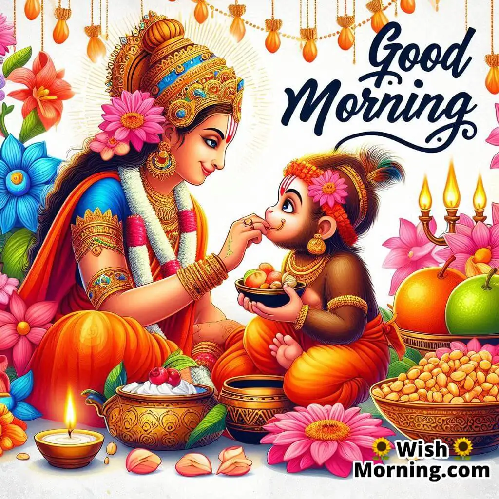Good Morning Baby Hanuman Mother Feeding