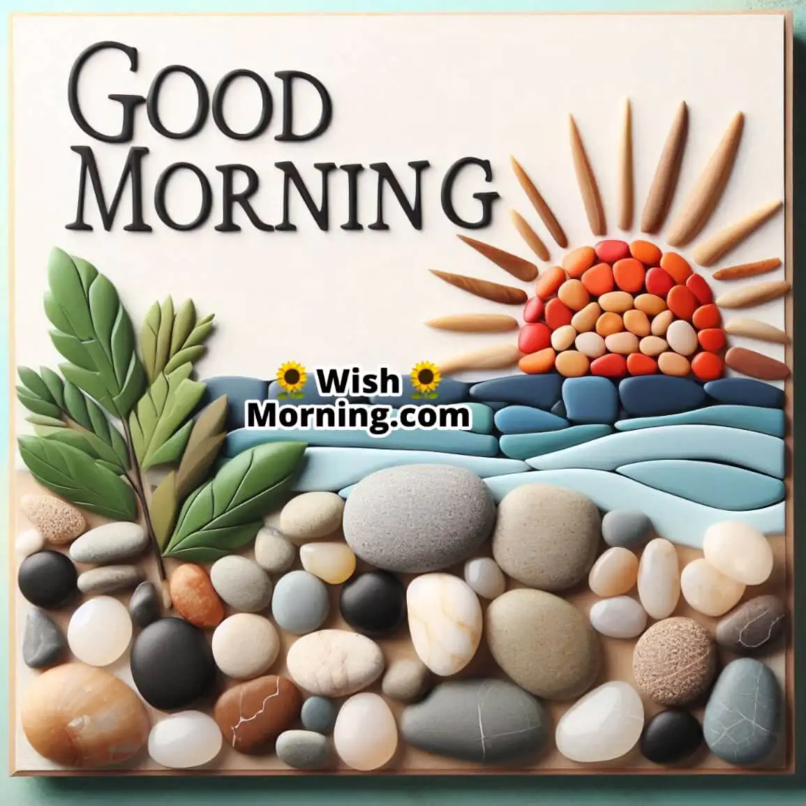 Good Morning Creative Pebble Scene