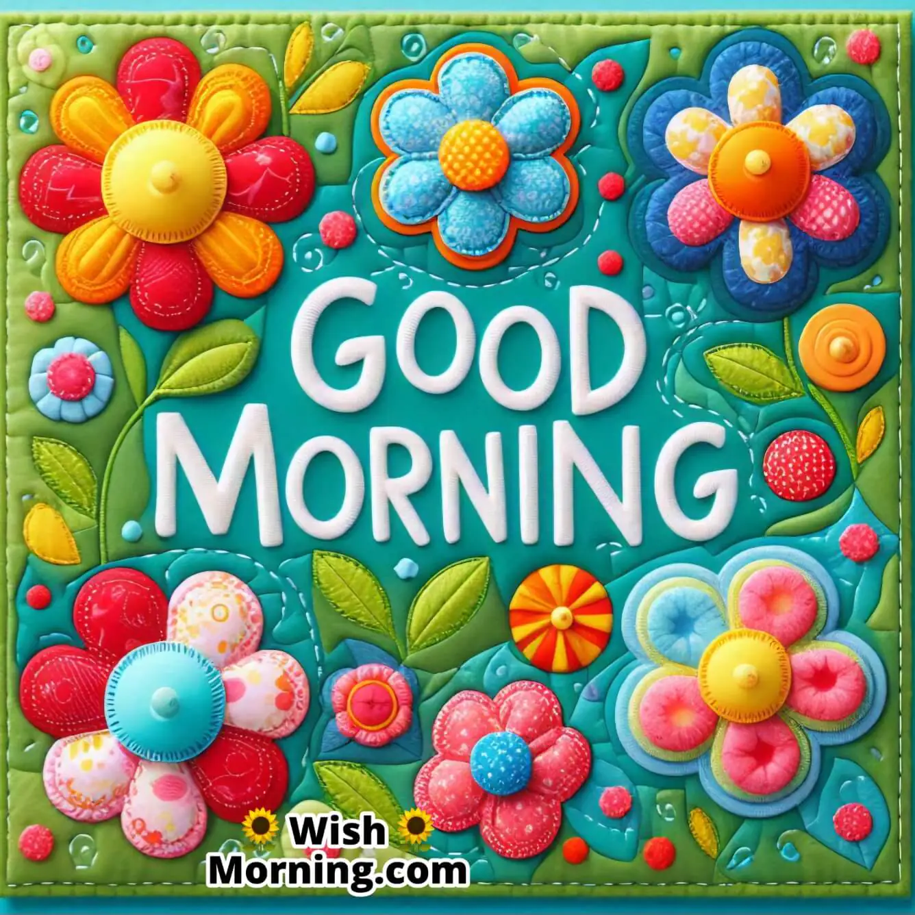 Good Morning Fabric Flowers Art
