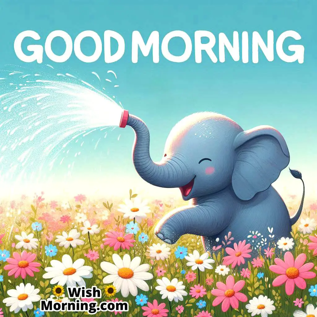 Good Morning Splashing Elephant