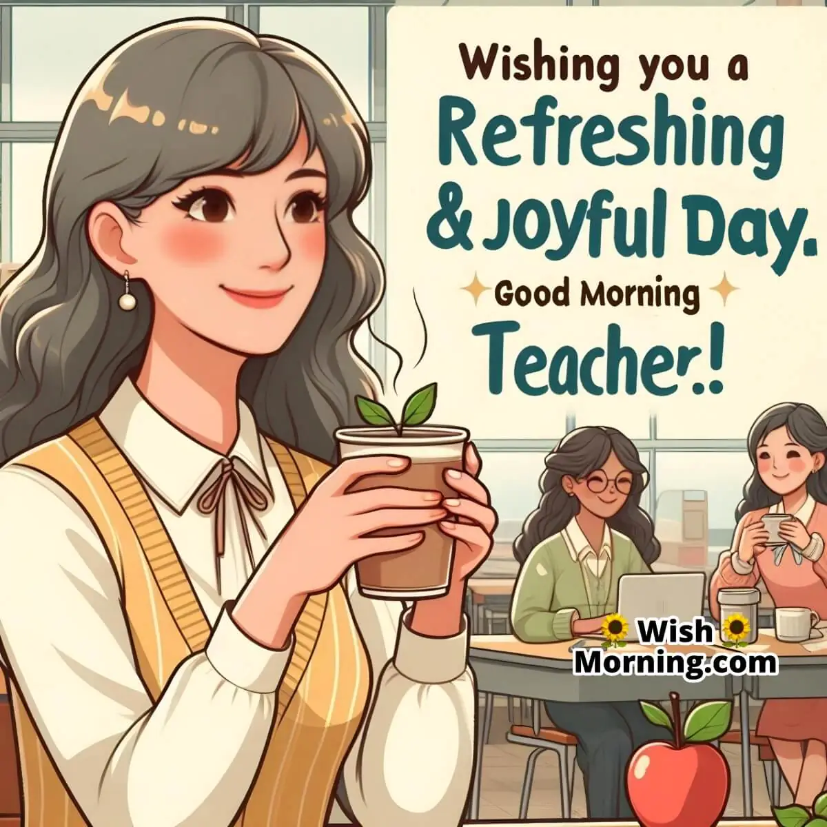 Refreshing Morning Wish For Teacher