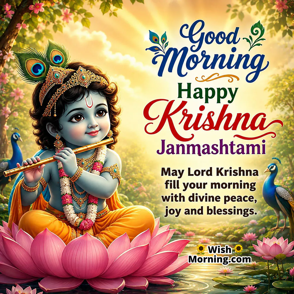 Auspicious Morning Greetings Krishna Janmashtami