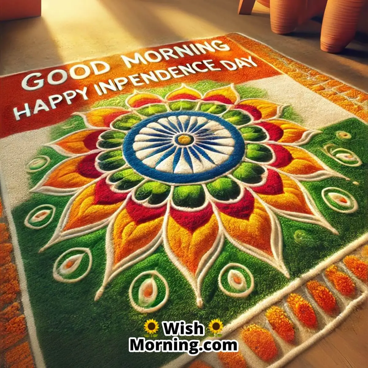 Good Morning Independence Day Rangoli
