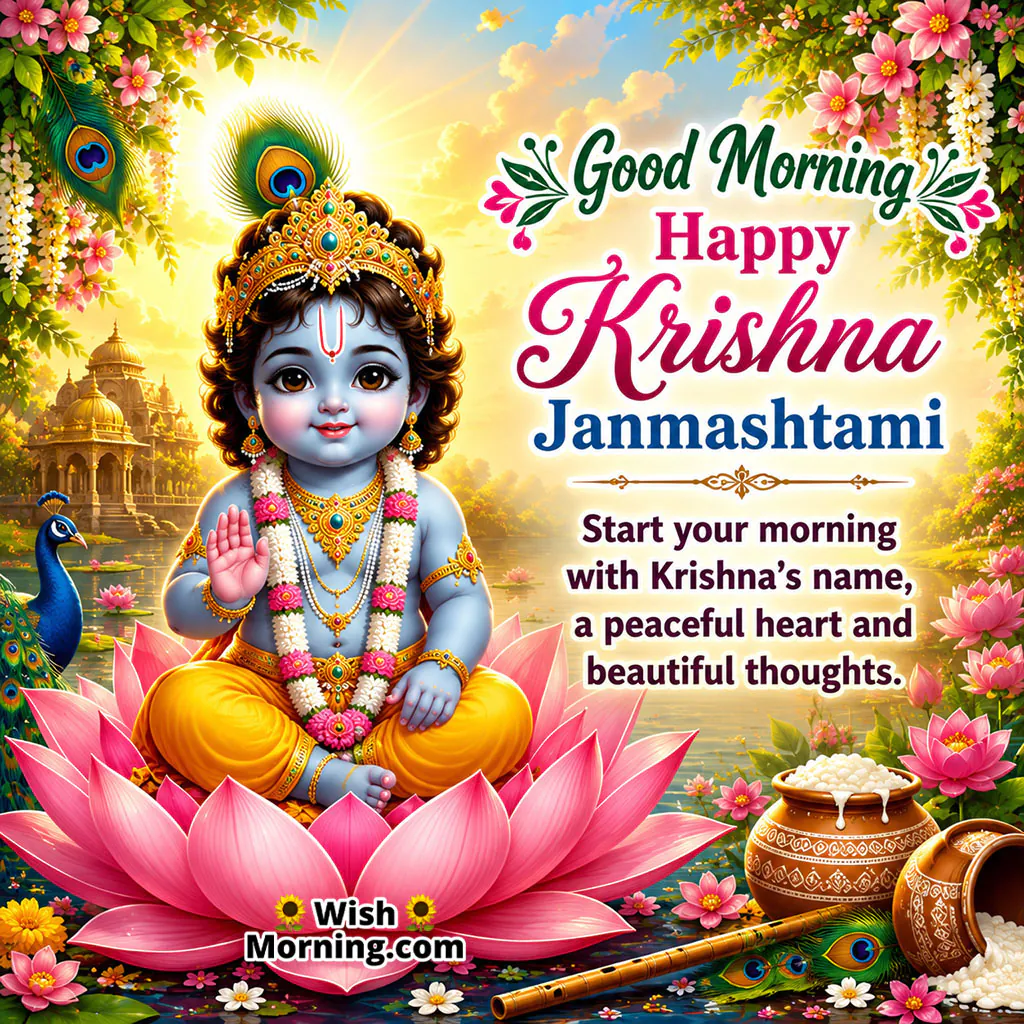 Good Morning Krishna Janmashtami Festive Joy