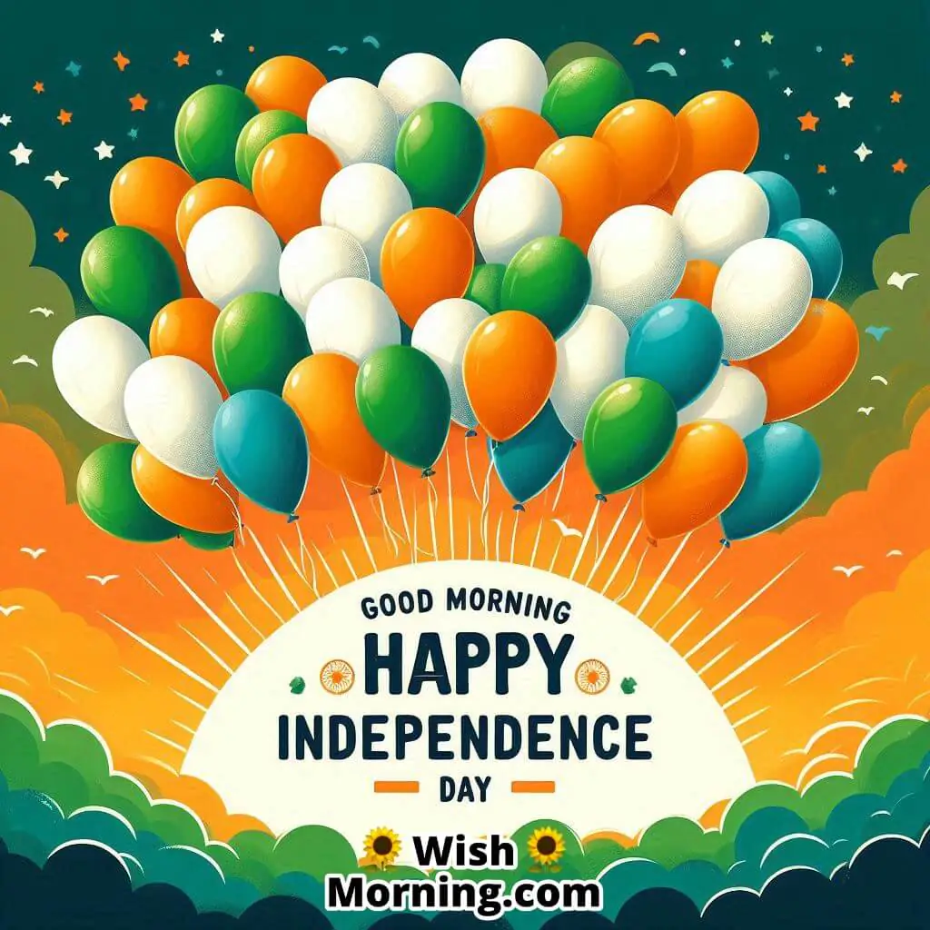 Good Morning With Tricolor Balloons