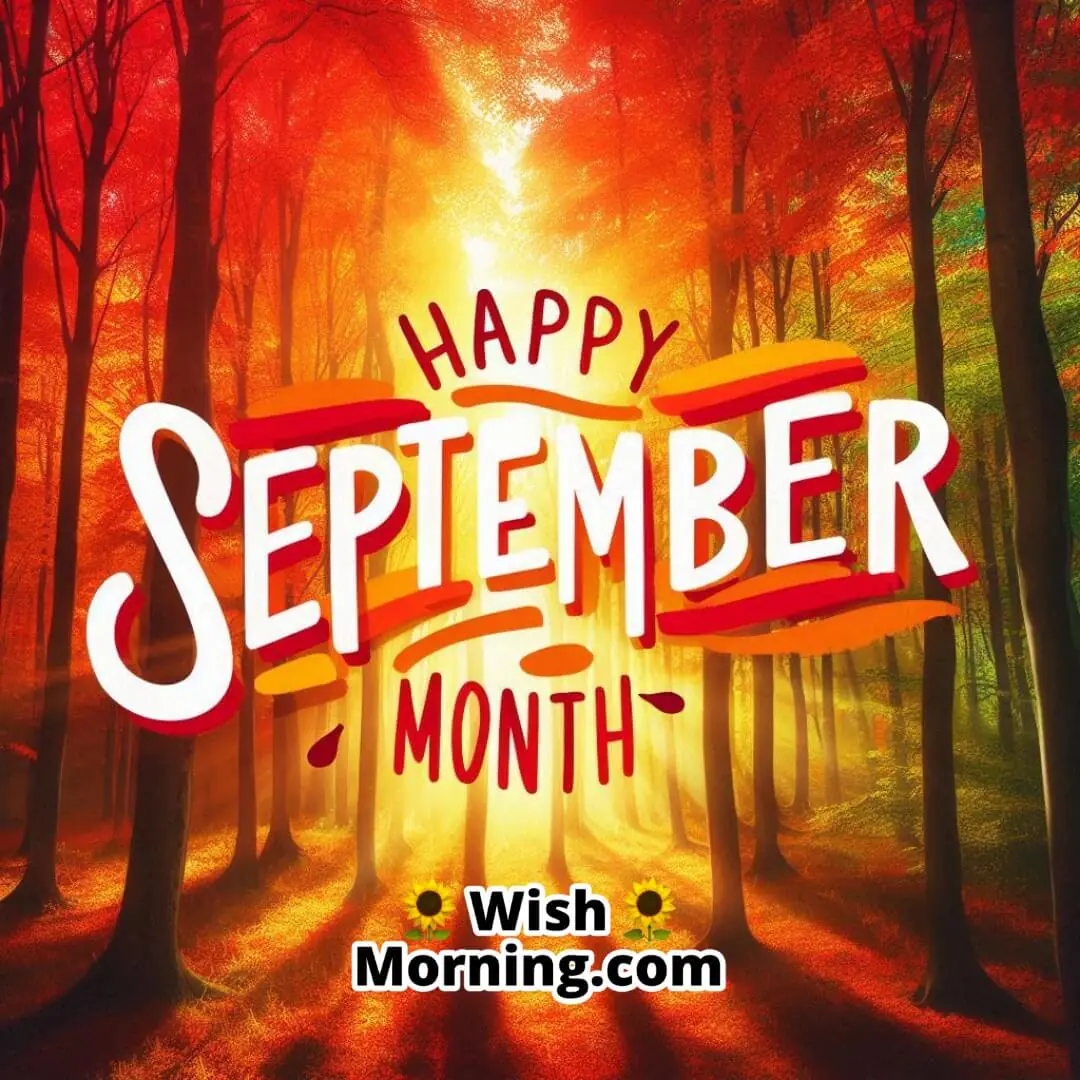 Happy September Colorful Fall Forest