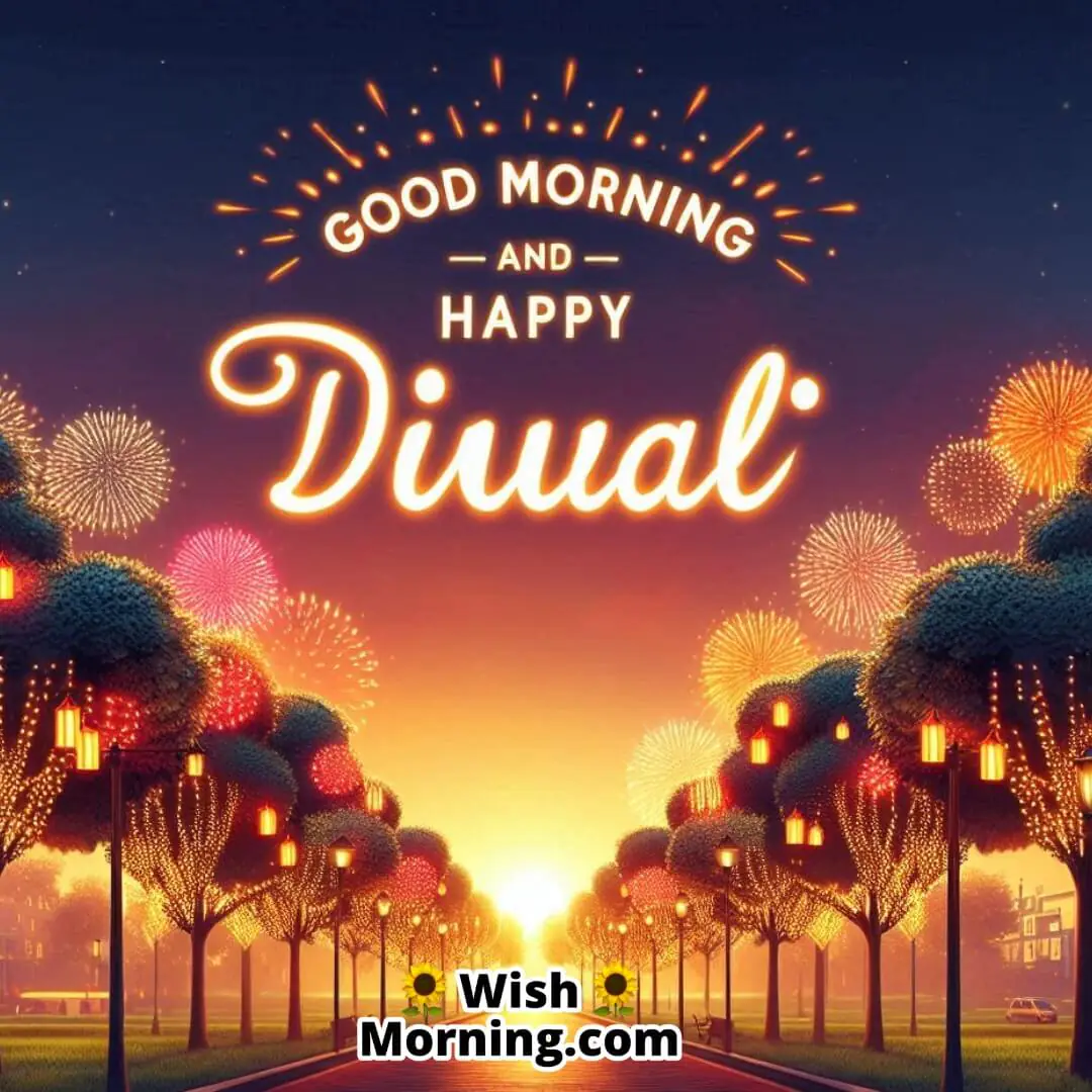 Good Morning Happy Diwali Firecracker Lights Pic