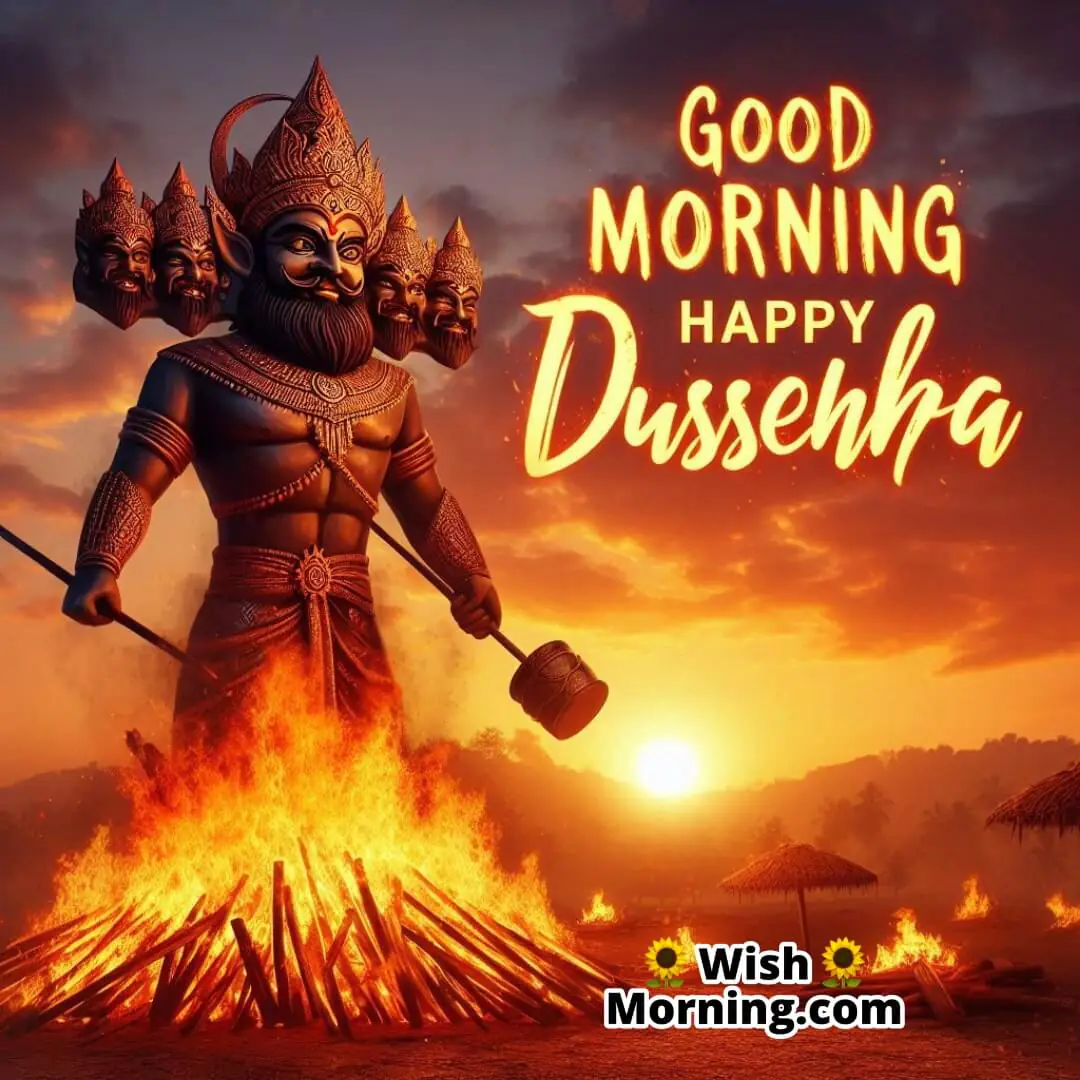 Good Morning Happy Dussehra Effigy Burning