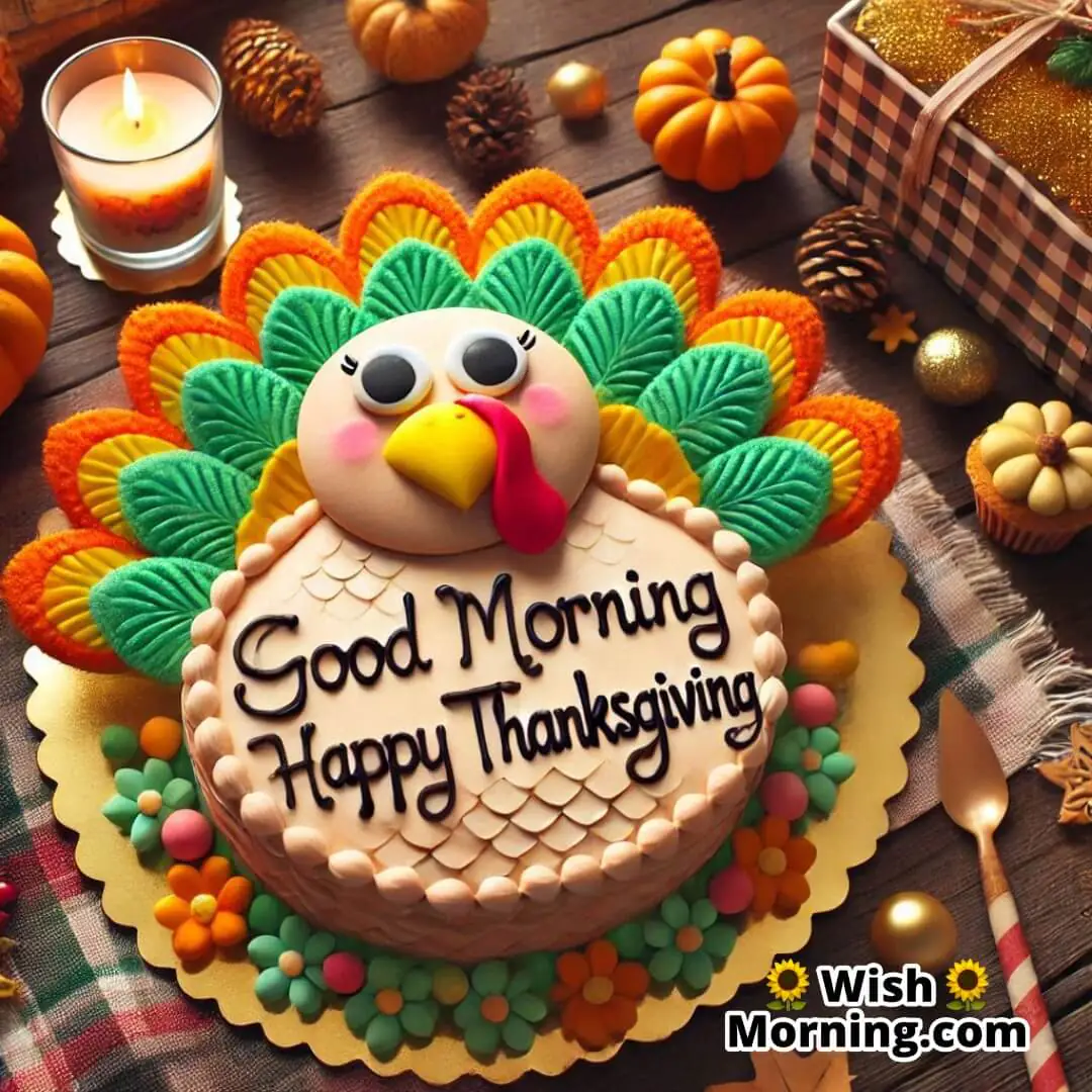 Good Morning Happy Thanksgiving Turkey Cake