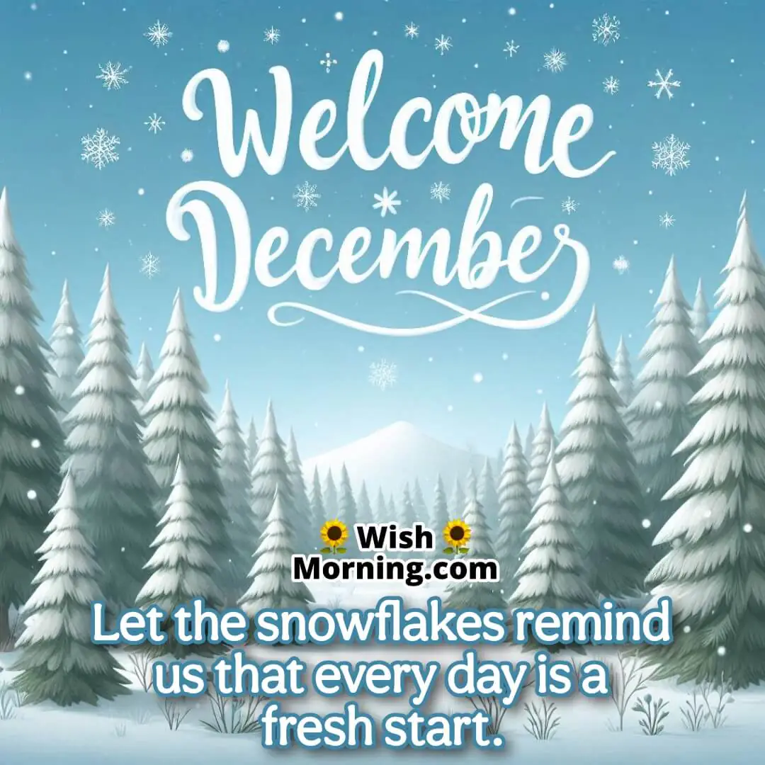 Welcome December Snowflakes Quote