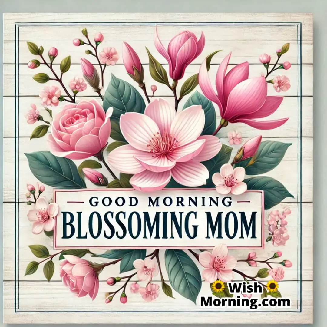 Spring blossom bouquet with cherry blossoms and magnolias for a blossoming Good Morning greeting to mom.