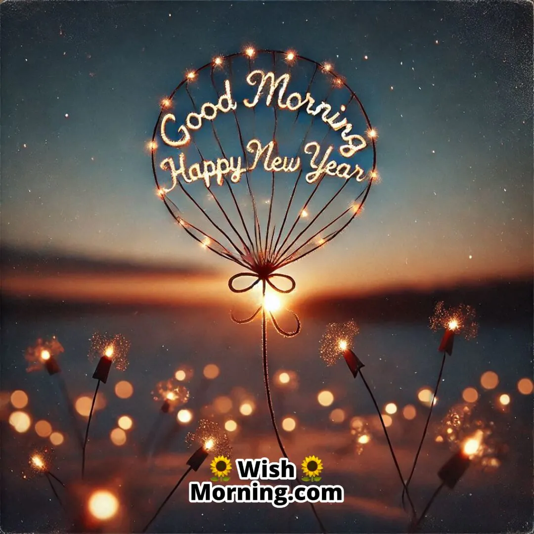 Good Morning Happy New Year Day Morning Fireworks