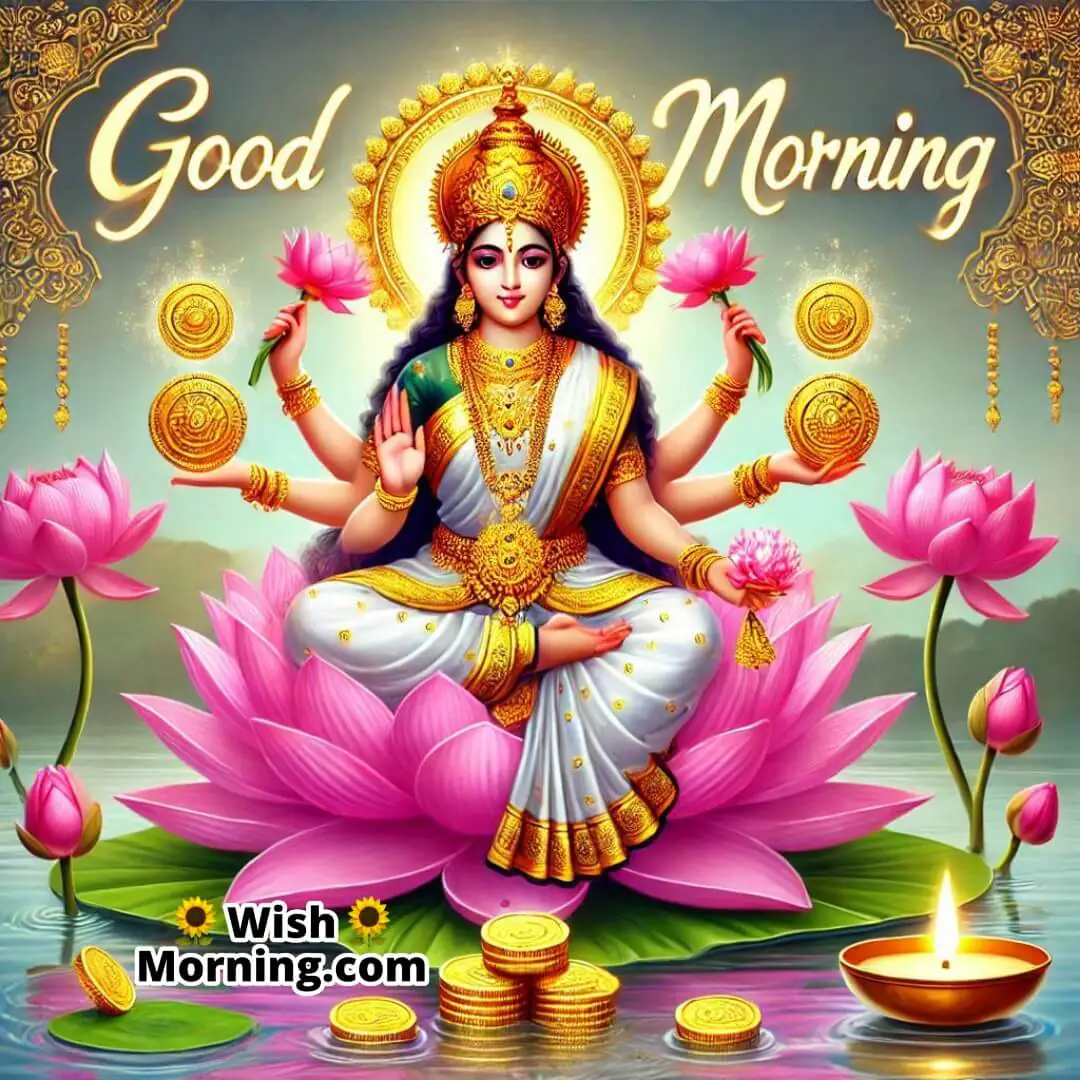 Good Morning Lakshmi Mata Lotus Blessings