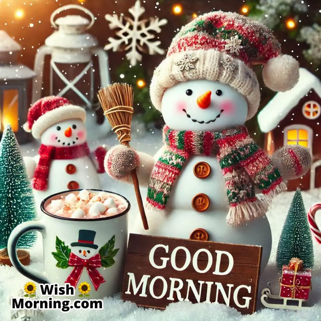 Fun Snowman Winter Morning