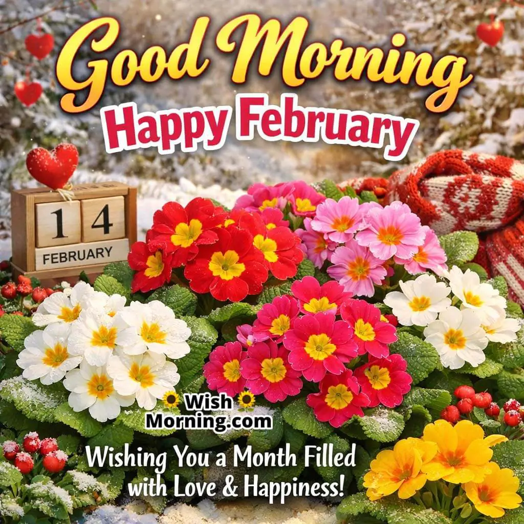 Good Morning Happy February Primroses Photo