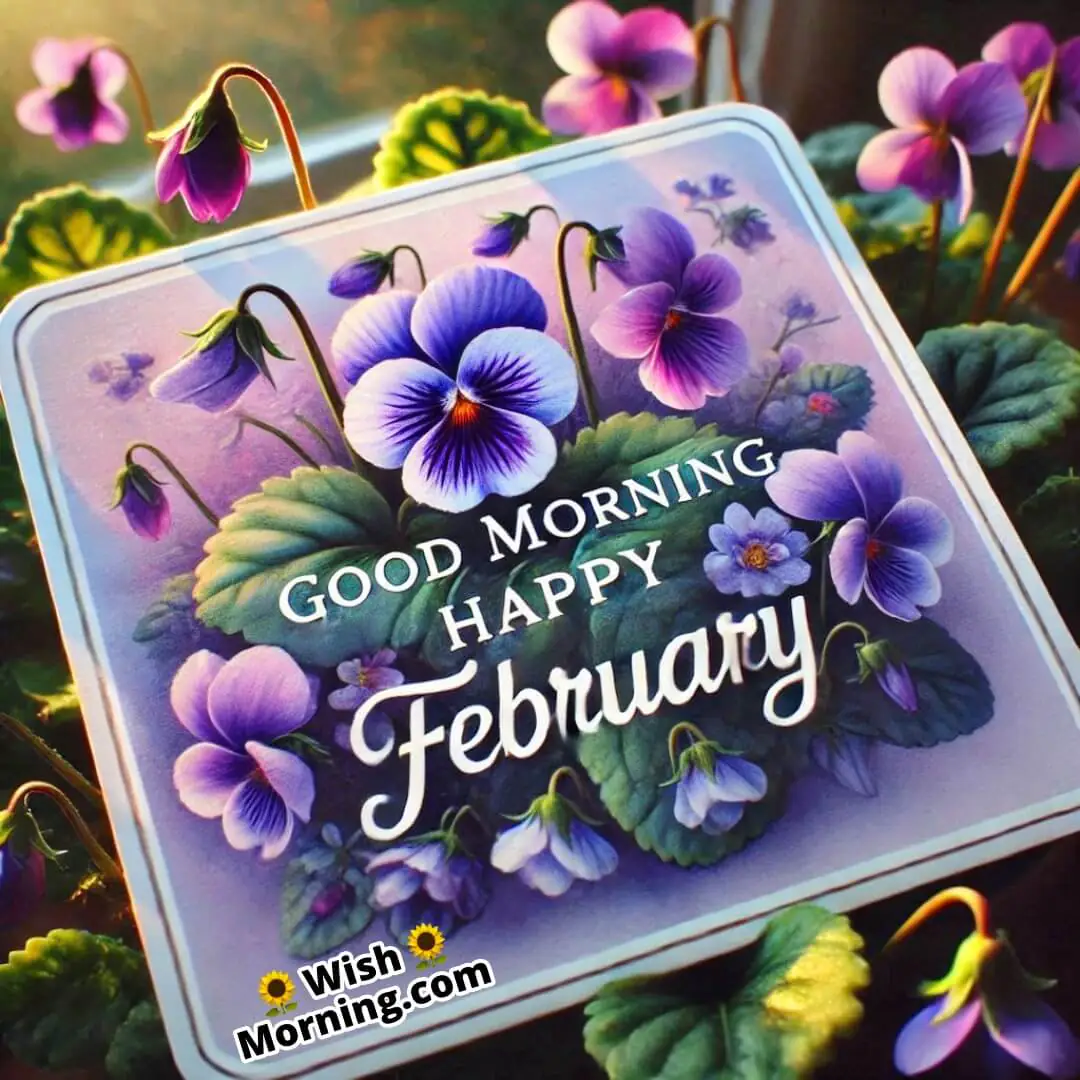 Good Morning Happy February Violets In Full Bloom