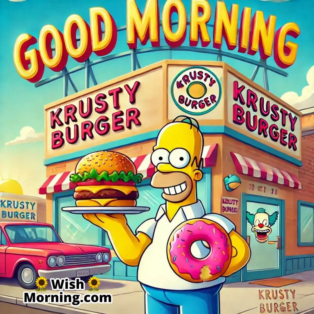 Good Morning Homer Simpson At Krusty Burger