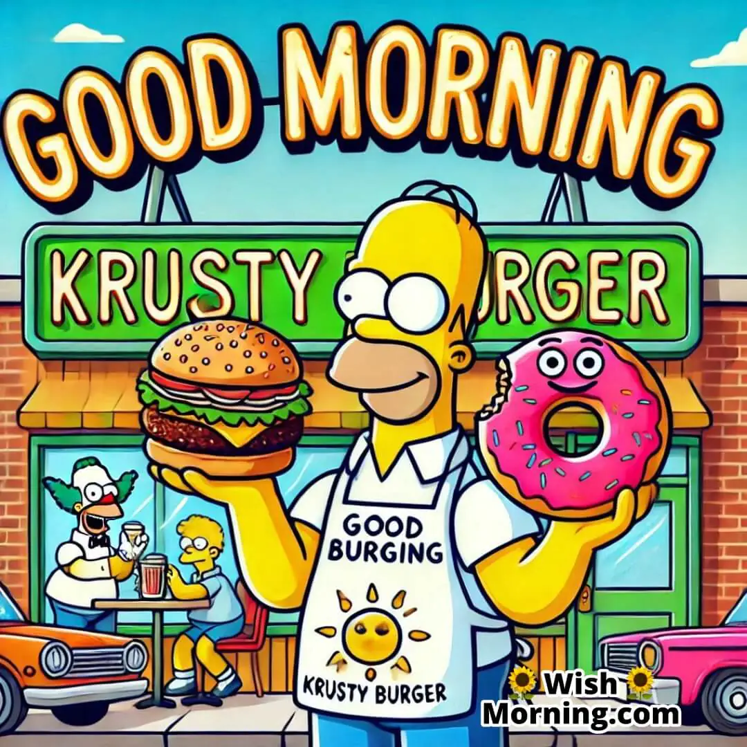 Good Morning Homer Simpson Krusty Burger Pic