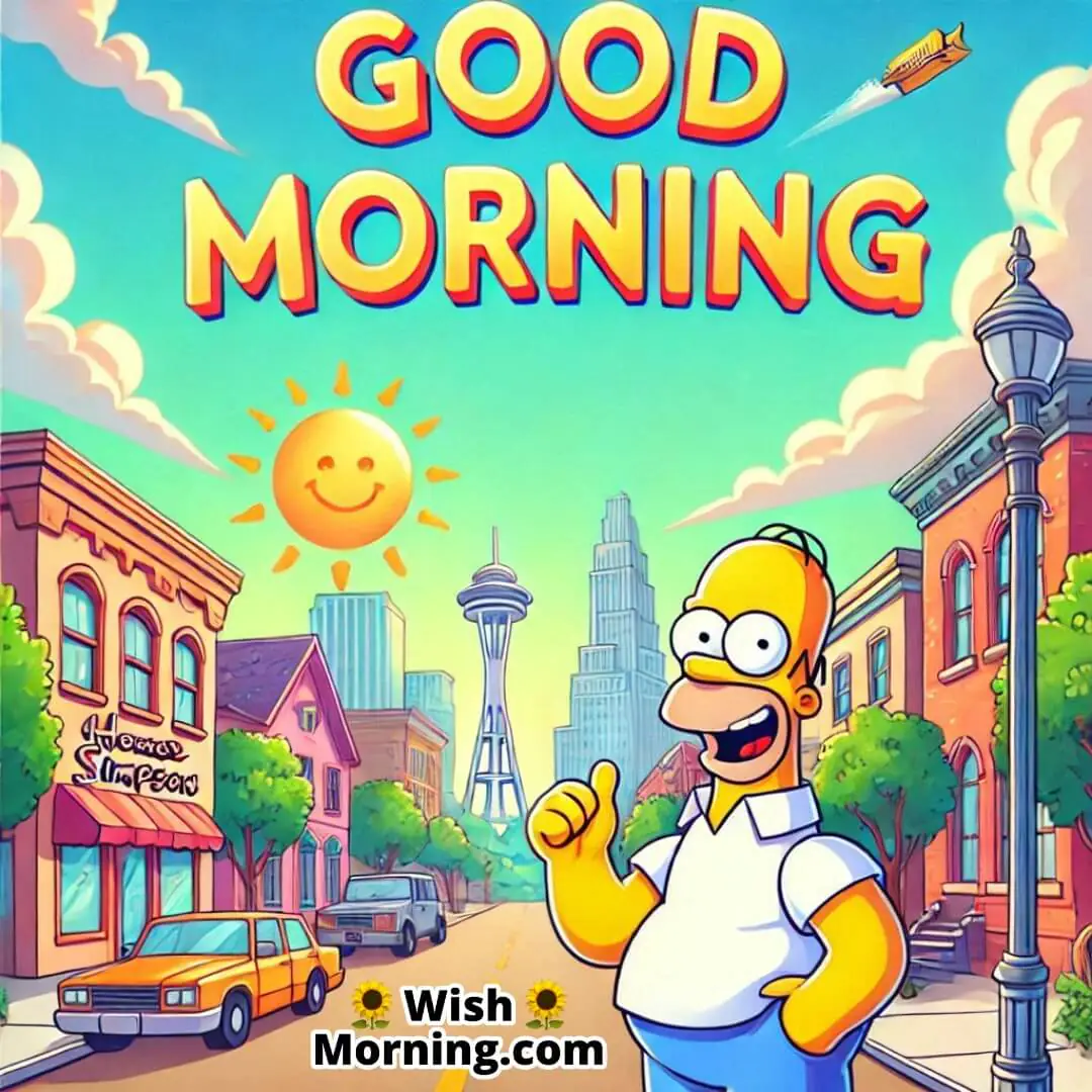 Homer Simpson At Springfield Morning Image