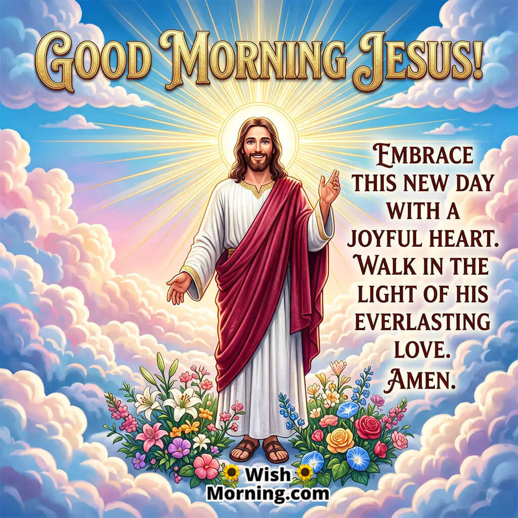 Jesus Walking Path Good Morning Image