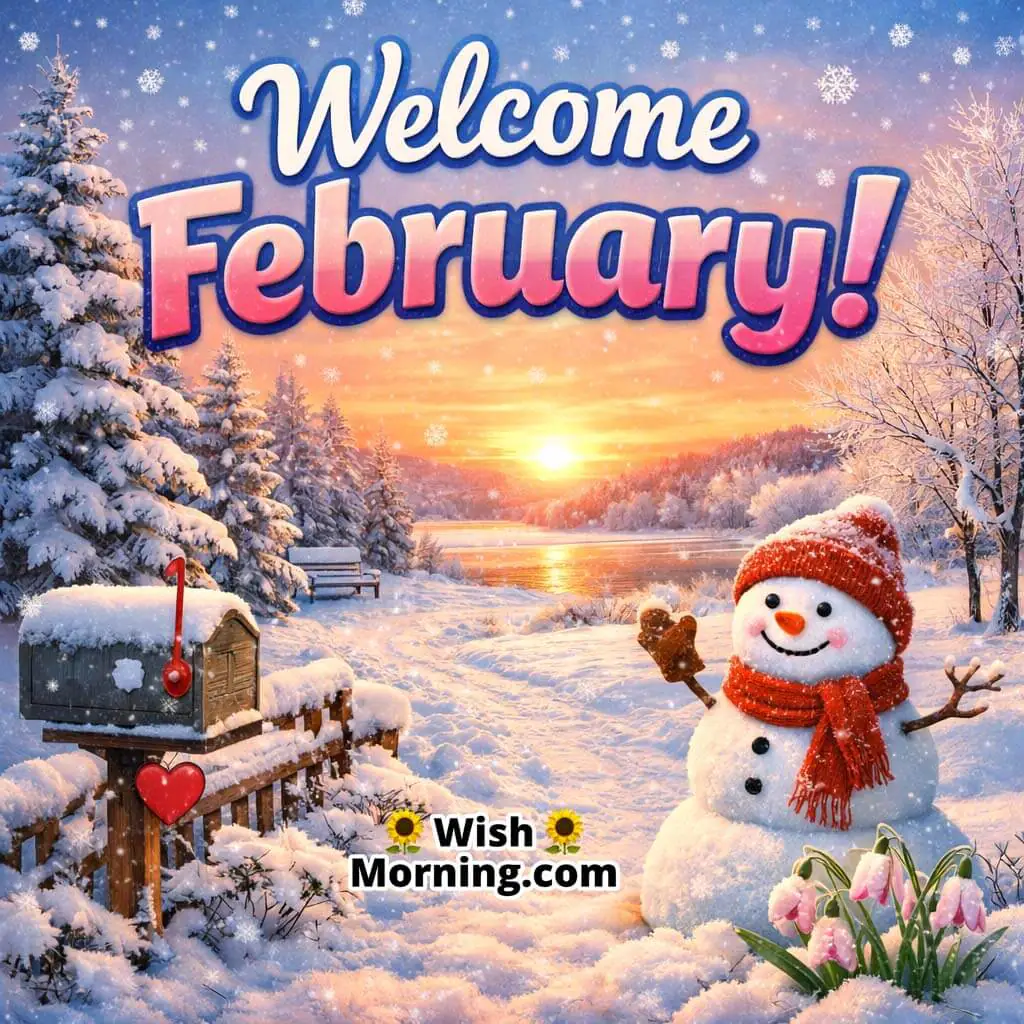 Welcome February Snowy Sunrise Picture