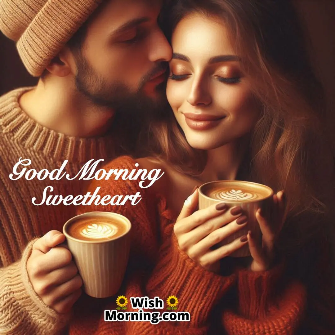 A loving morning cheek kiss, symbolizing affection, happiness, and a fresh start to the day.