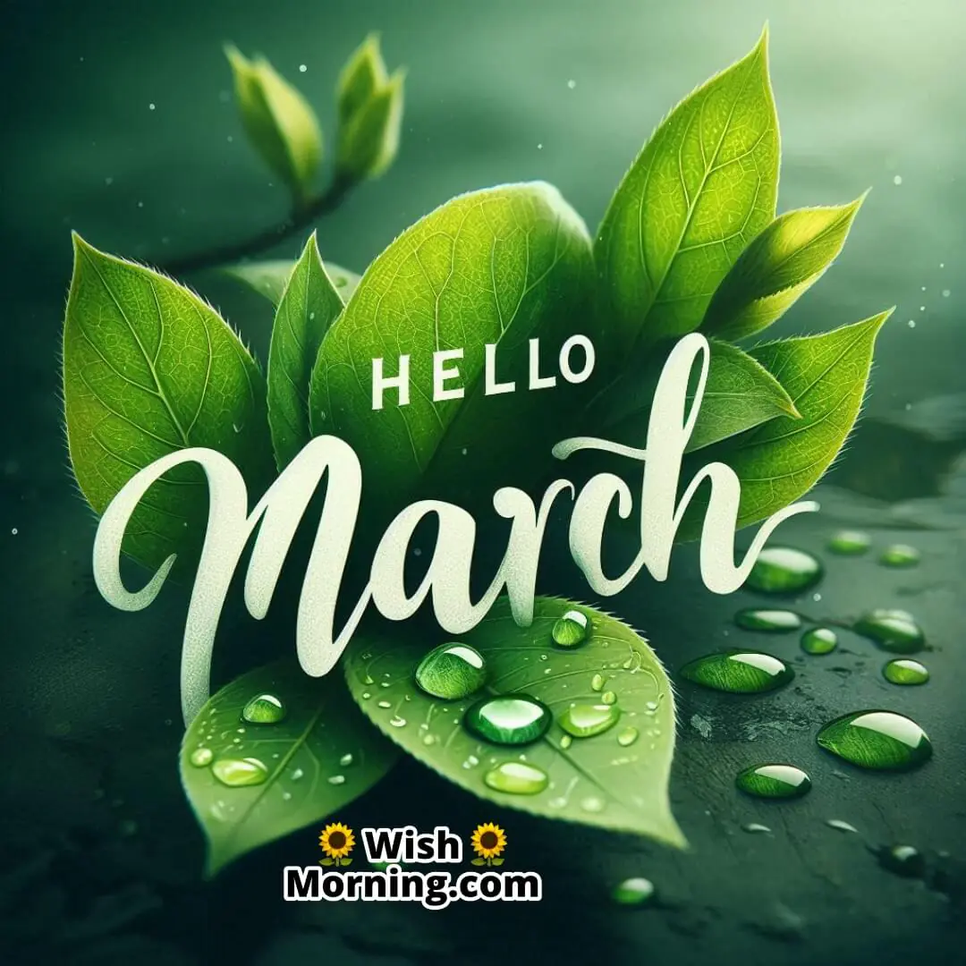 Hello March Spring Leaves