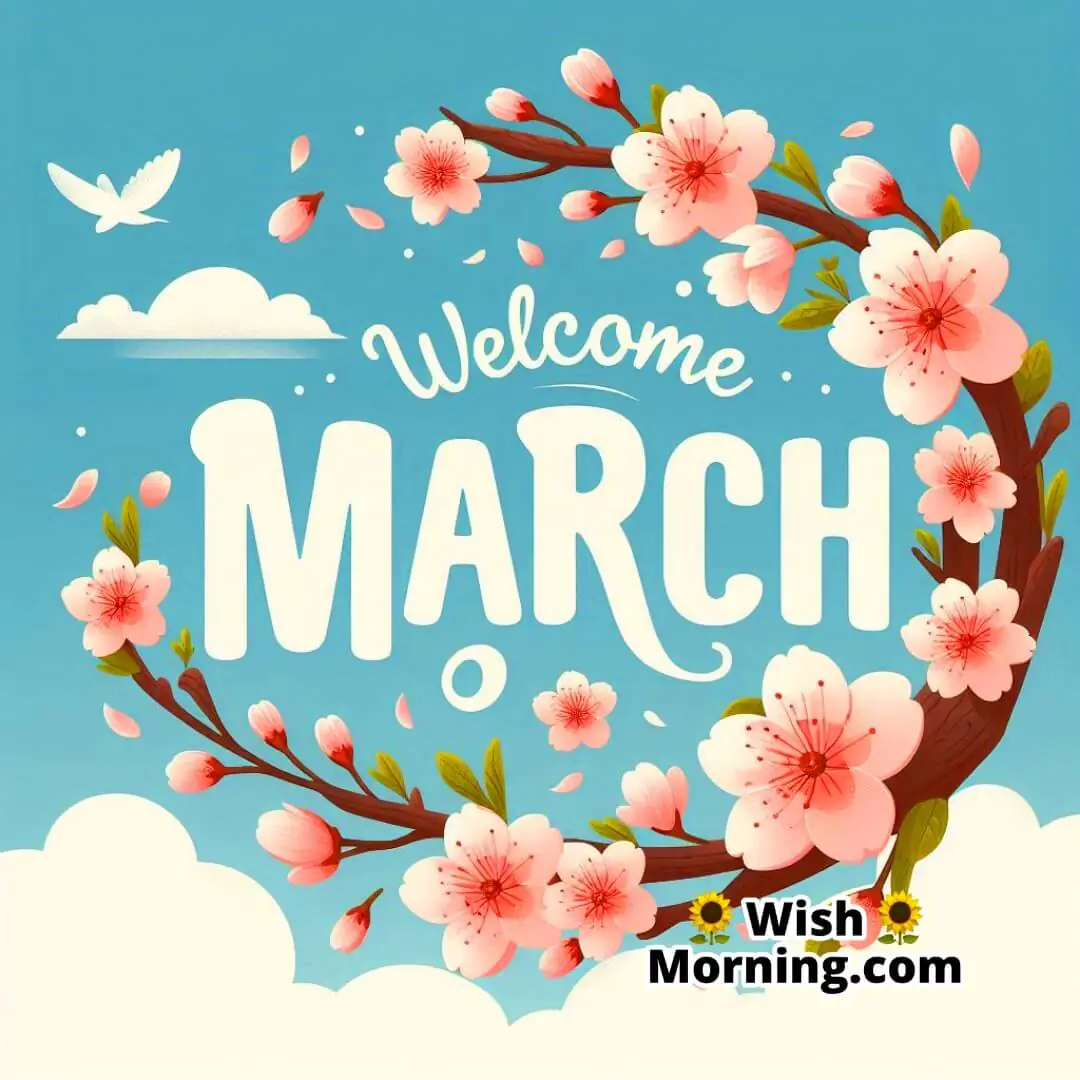 Welcome March With Blossoming Trees