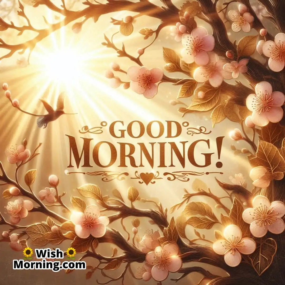 Good Morning Sunlit Spring Blossoms