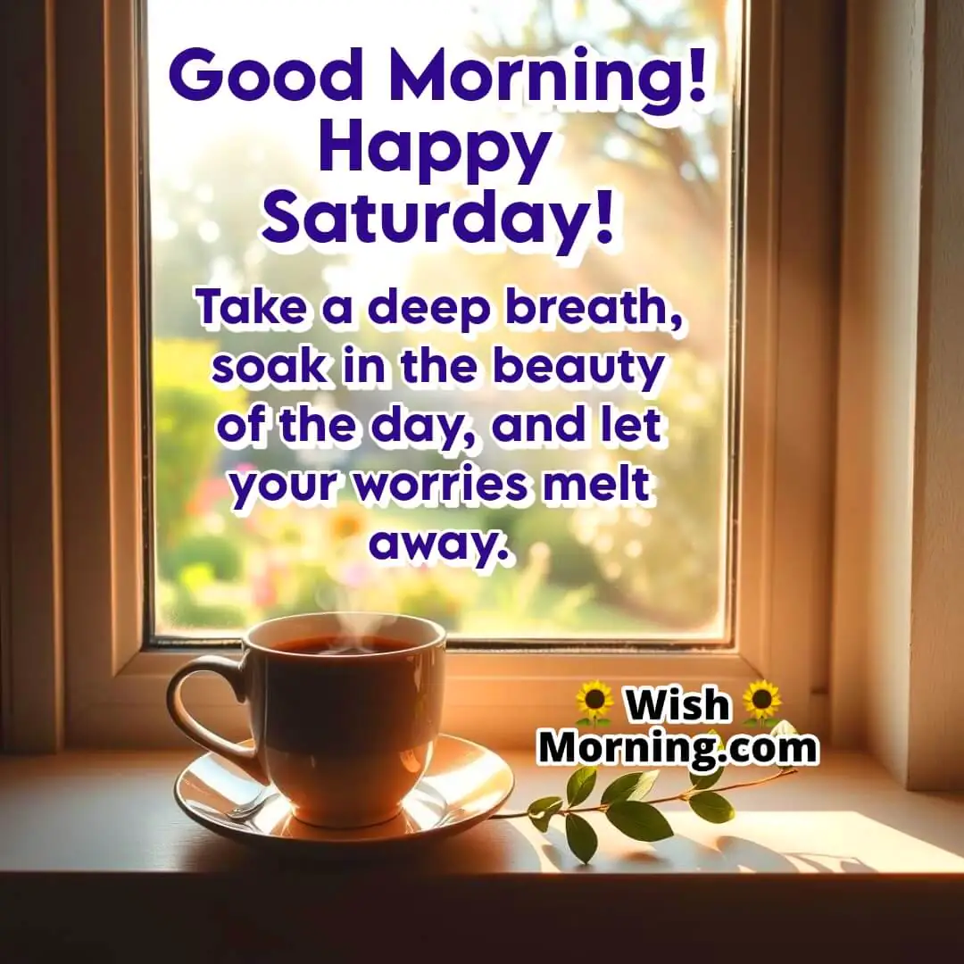A cozy Saturday morning coffee moment by the window, symbolizing relaxation and peace.