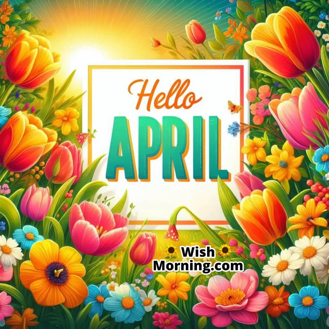 Hello April Fresh Blooms Card