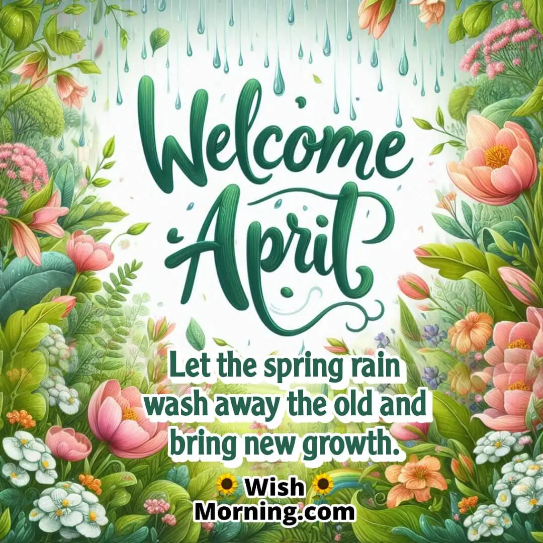 Welcome April Raindrops Wish Image