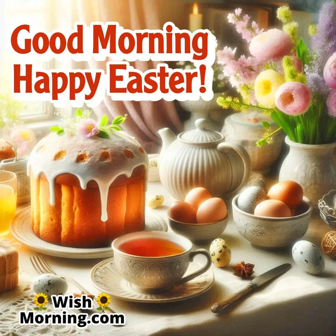 Good Morning Happy Easter Breakfast Table