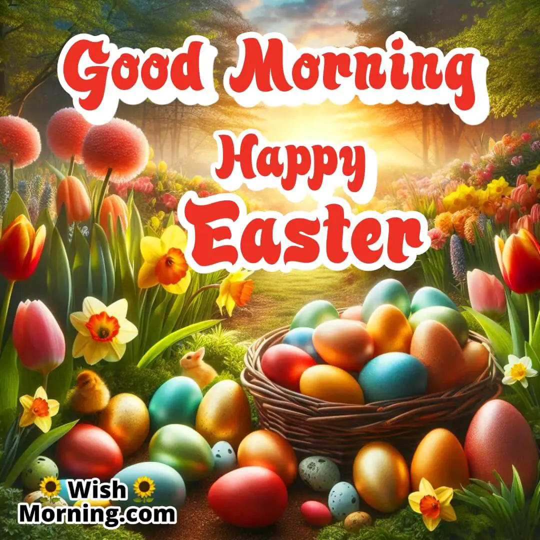 Good Morning Happy Easter Garden Image