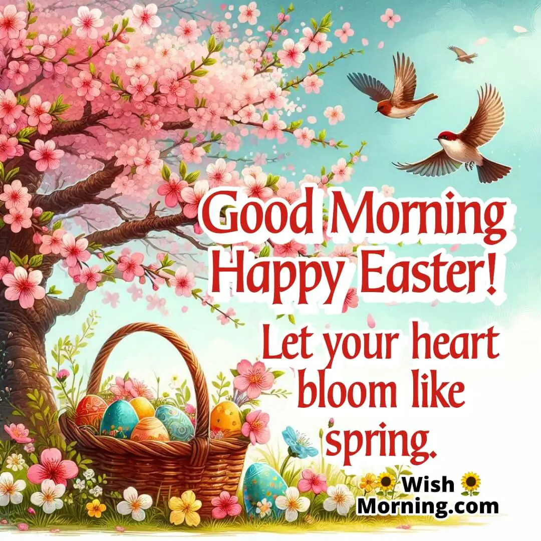 A beautiful Easter morning with spring blossoms and cheerful vibes.