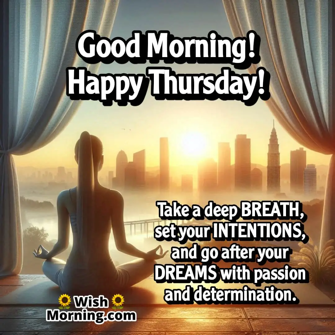Happy Thursday image featuring meditation at sunrise, symbolizing inner peace and focused energy.