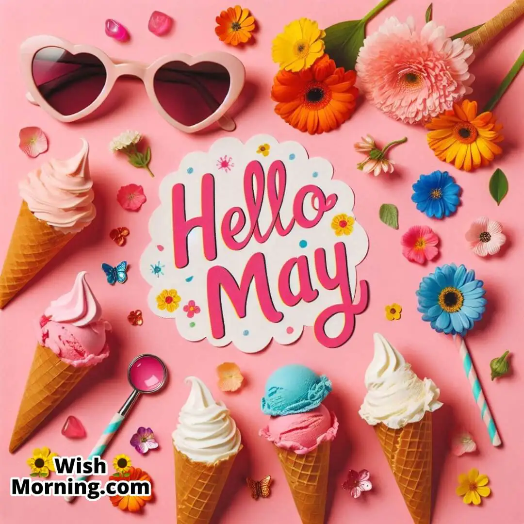 Fun summer-themed setup welcoming the lively spirit of May.
