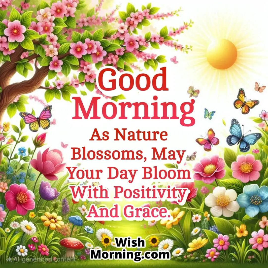Spring Morning Wish On Blossoming Nature