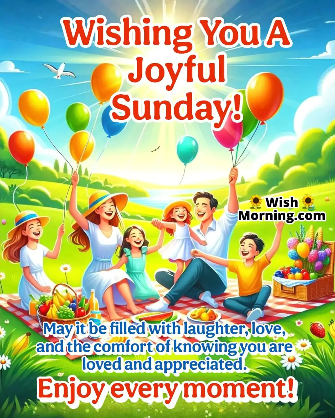 A joyful family Sunday picnic scene celebrating love, laughter, and togetherness.