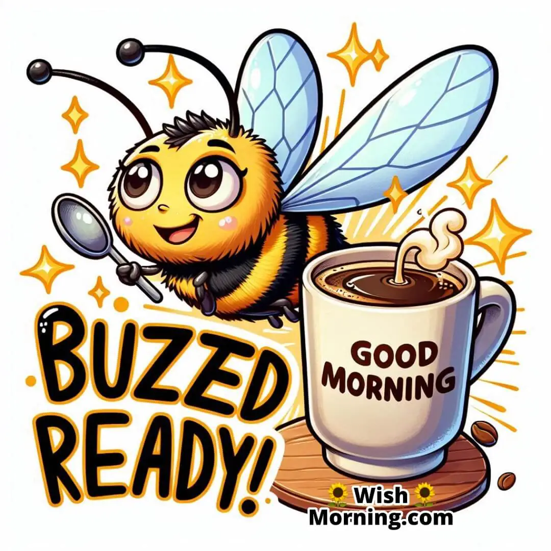 Good Morning Coffee Bee Cartoon Pic
