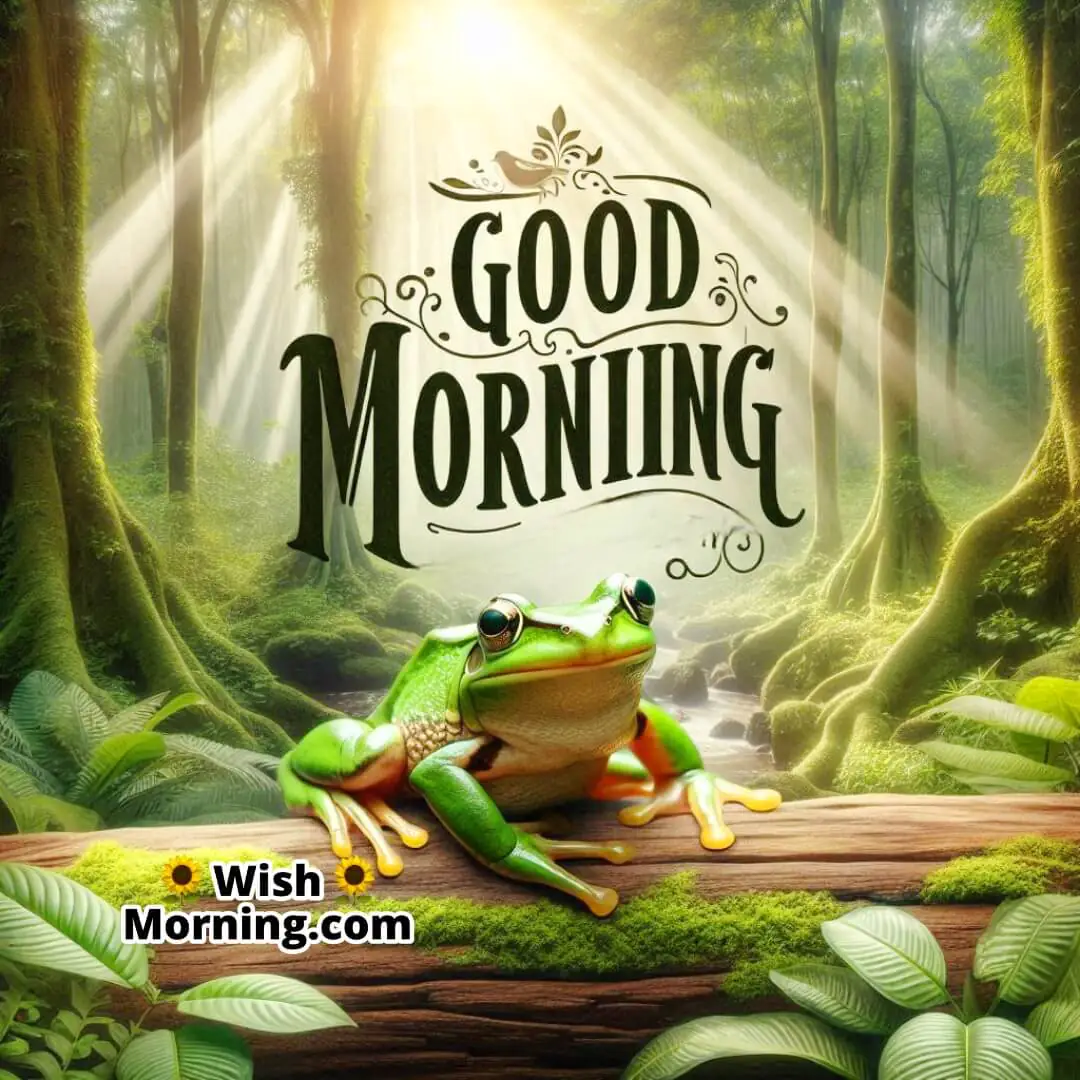 A thoughtful frog enjoying the peace of a forest morning.