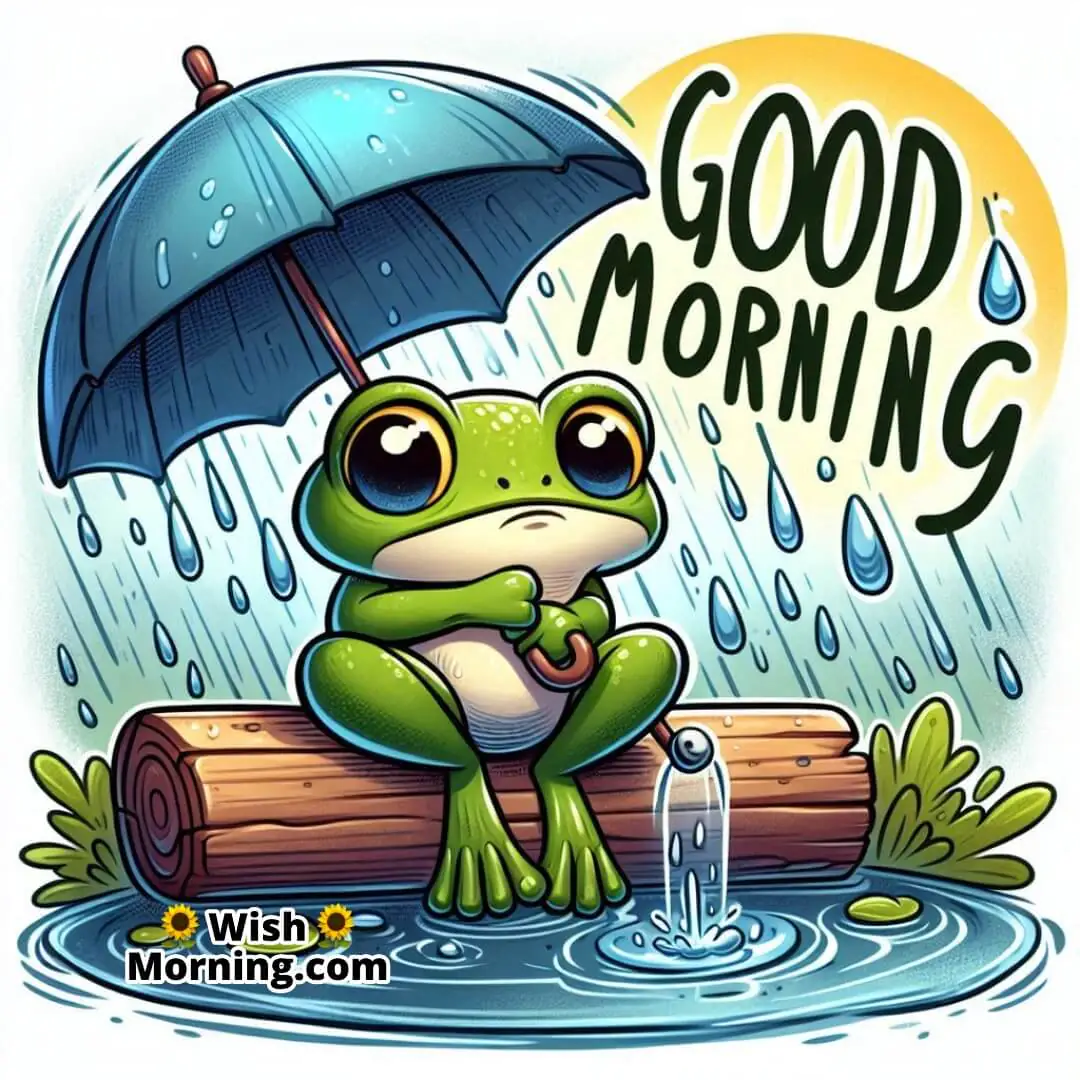 Good Morning Frog Sitting In Rain