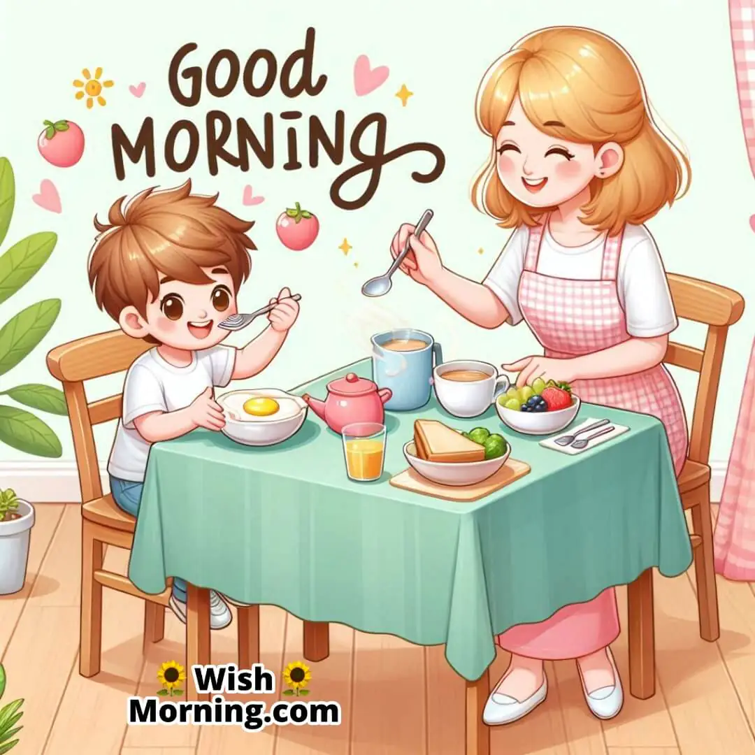 Good Morning Image Of Mother Breakfast